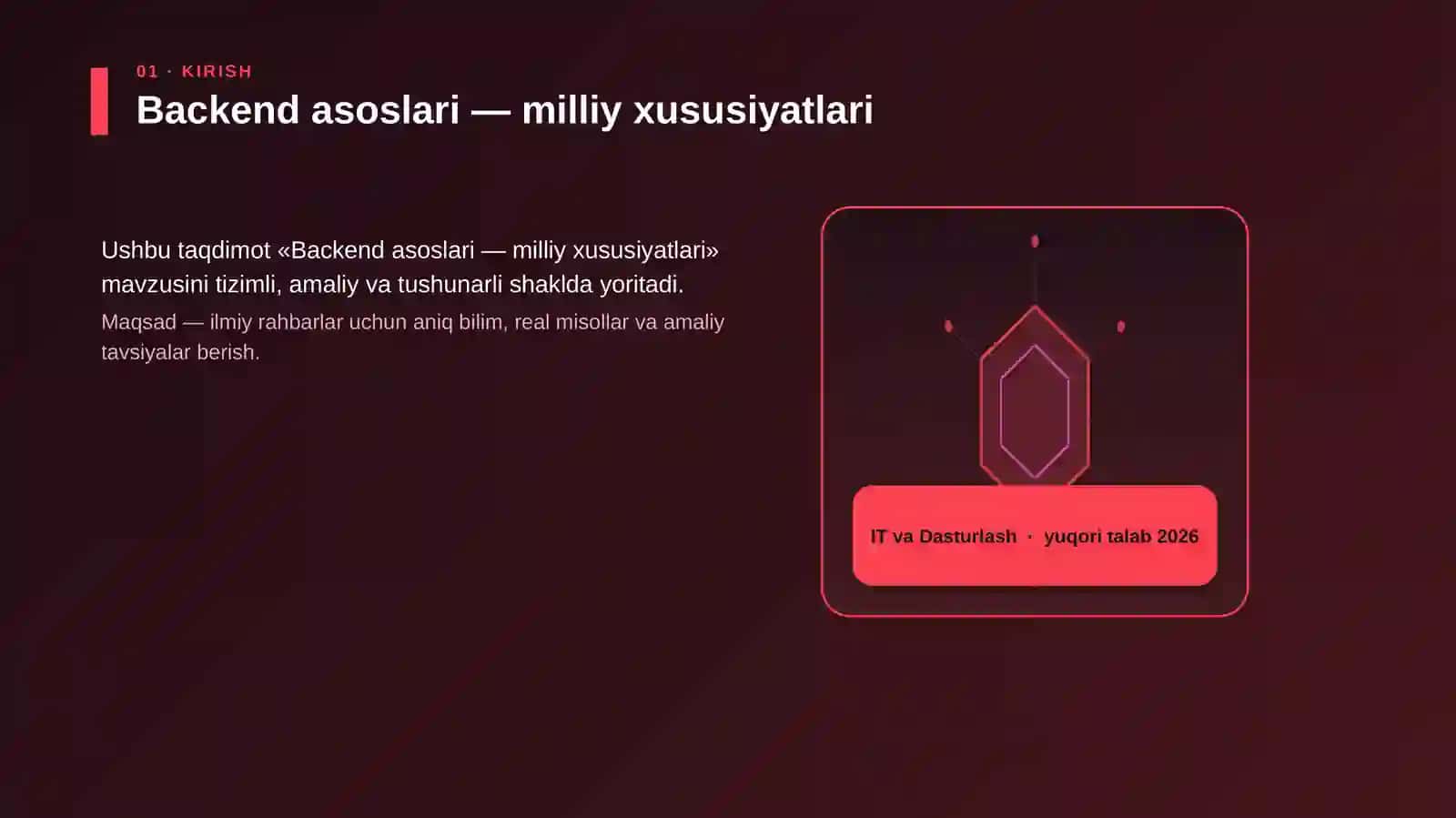 Backend asoslari — milliy xususiyatlari 3