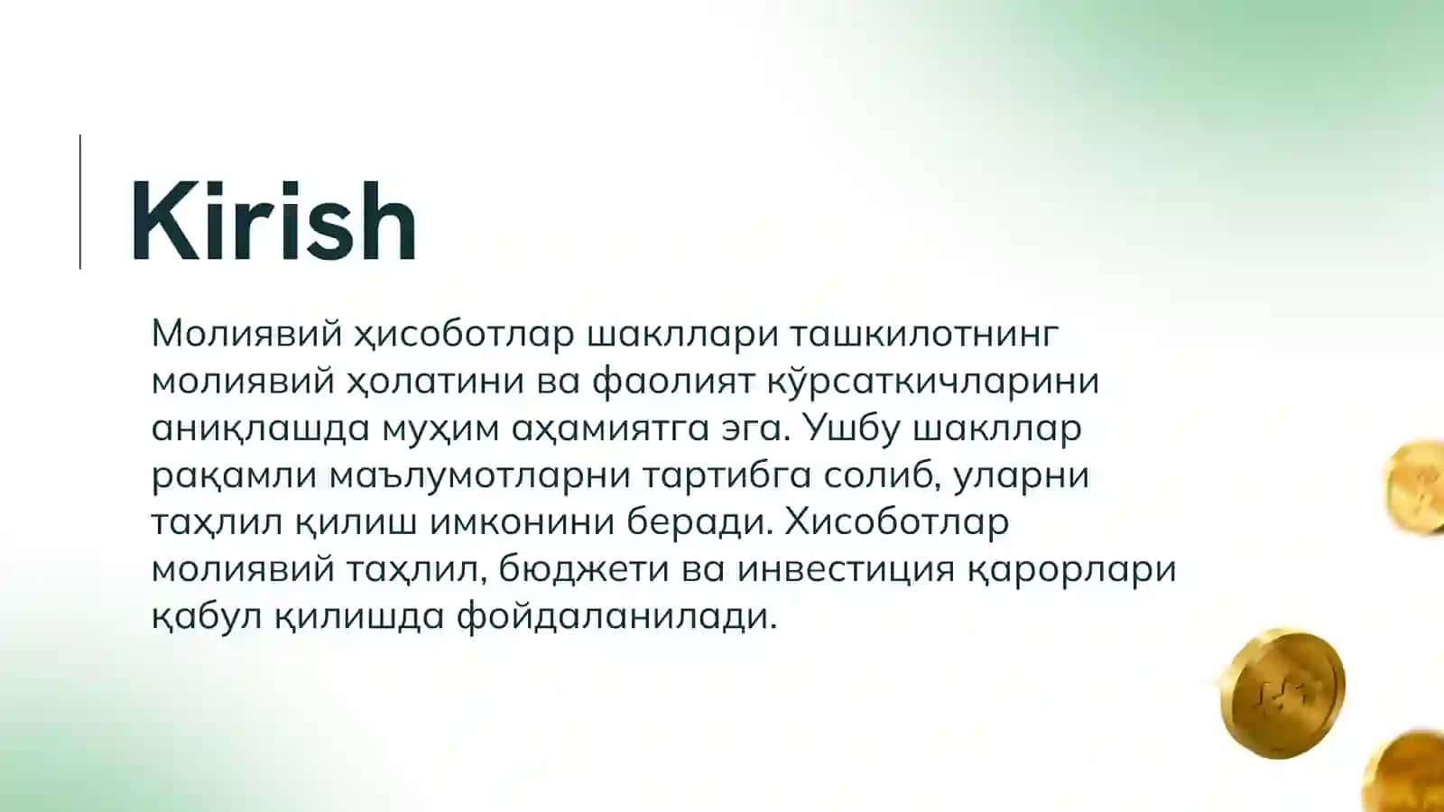 Молиявий ҳисоботларнинг шакллари ва уларнинг тавсифи 3