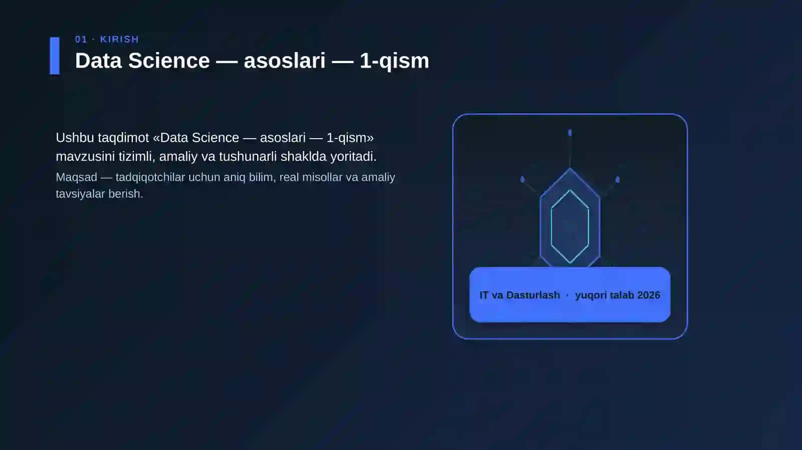 Data Science — asoslari — 1-qism 3