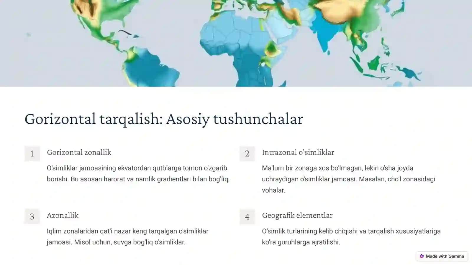 O'simliklar jamoasining geografik tarqalishi 3
