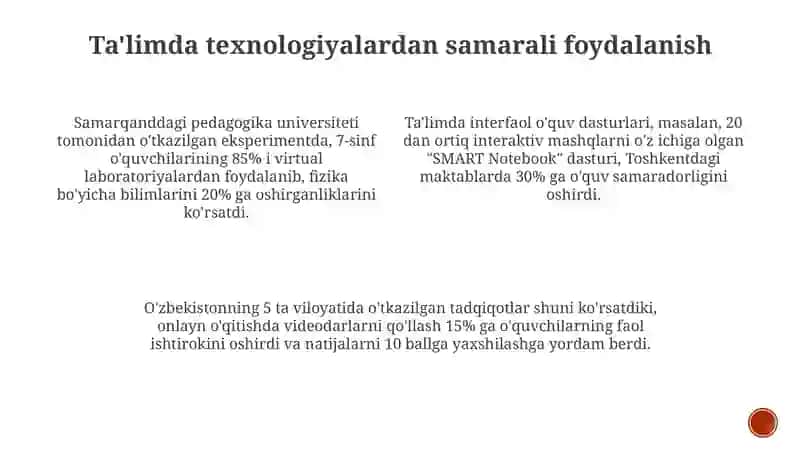 Texnologiya va uni o'qitish metodikasi 3