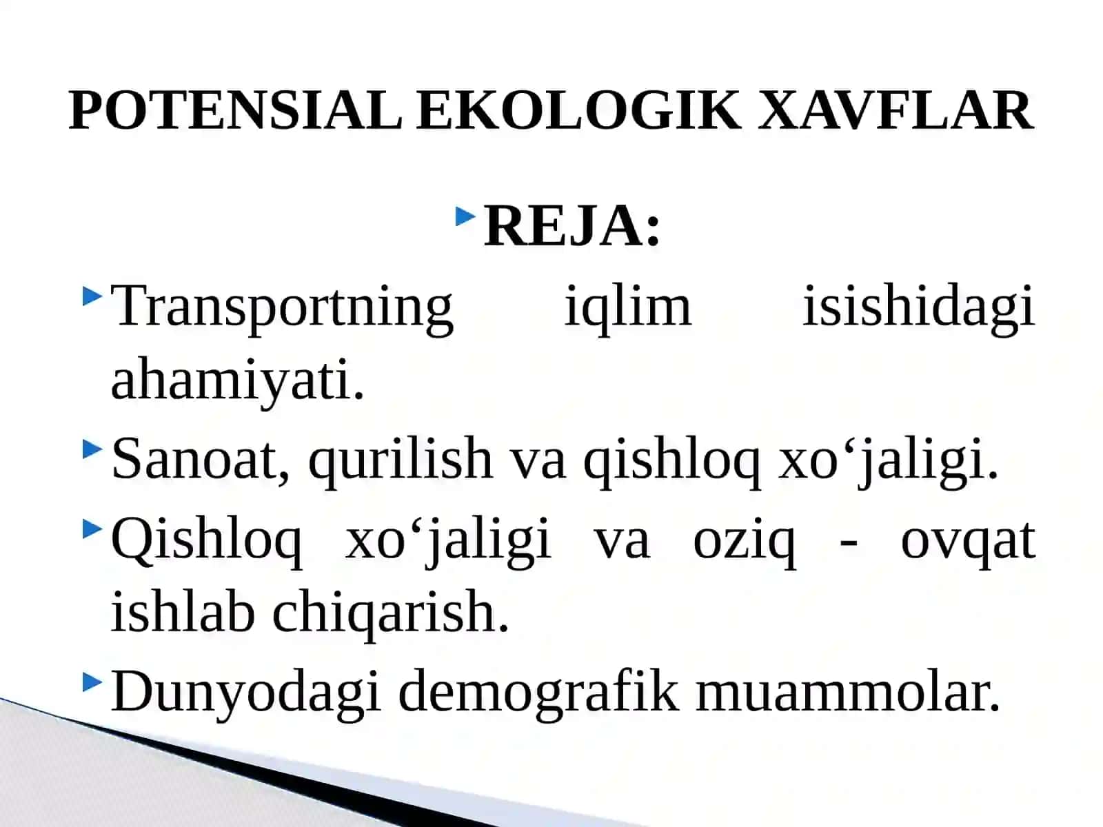 POTENSIAL EKOLOGIK XAVFLAR 3