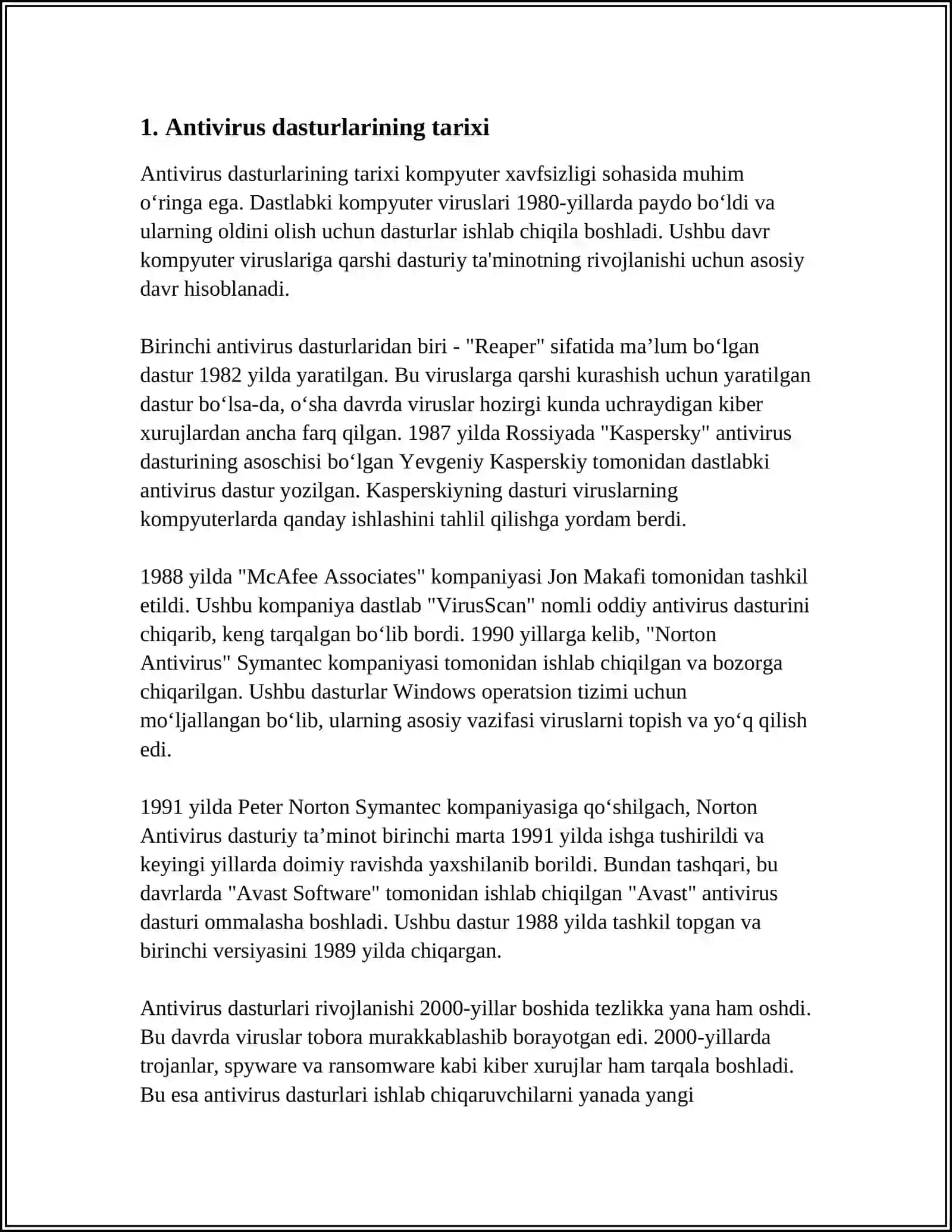 ANTIVIRUS DASTURLARNI O'RGANISH 3