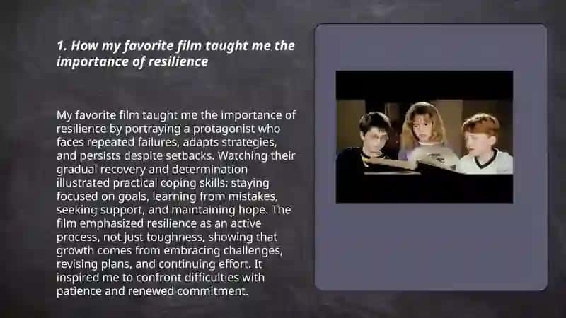 My favorite film and what I learned it 3