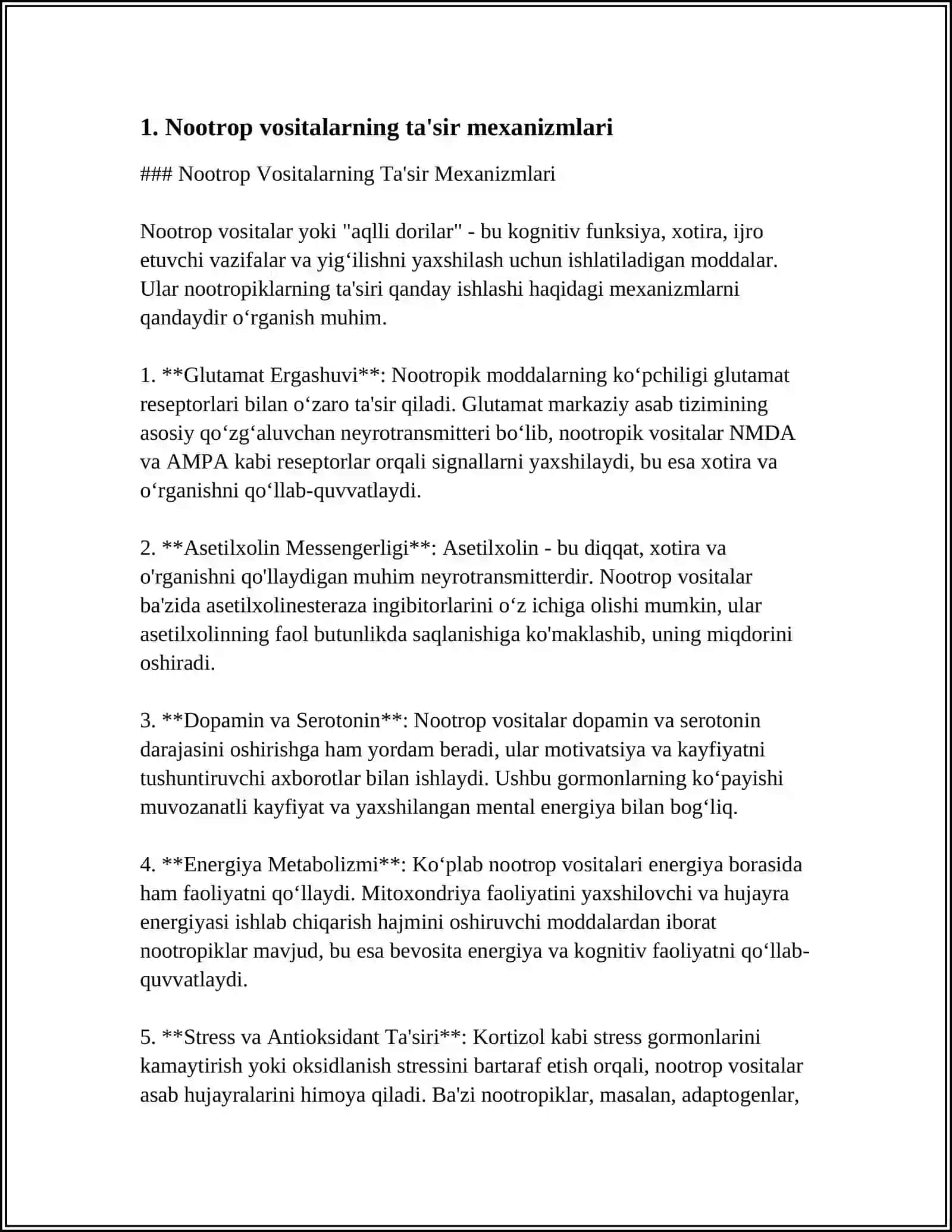 NOOTROP VOSITALAR.ANALEPTIKLAR 3