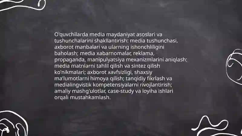 O'quvchilarda media maydaniyatni shakllantirish 3