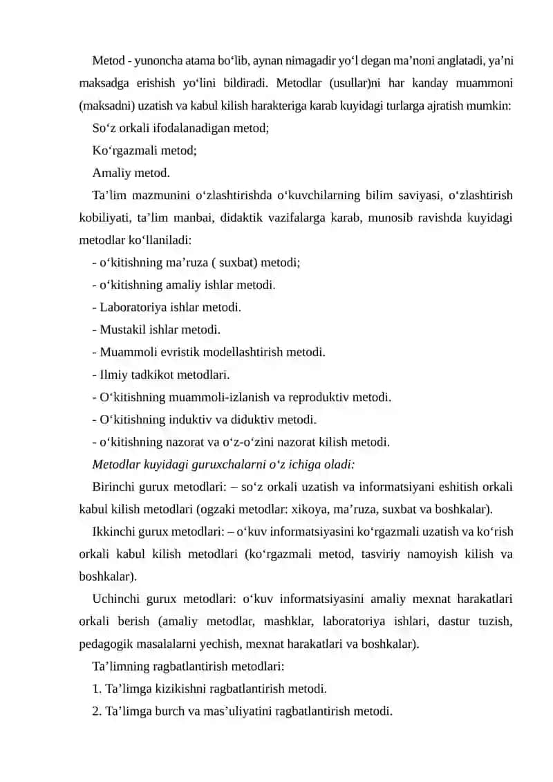 Ta’lim metodlari va vositalari 3