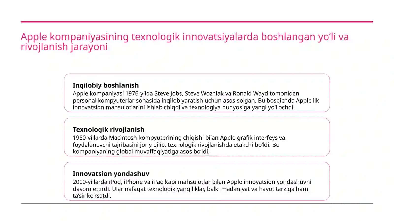 Apple kompaniyasining jahondagi o’rni 3