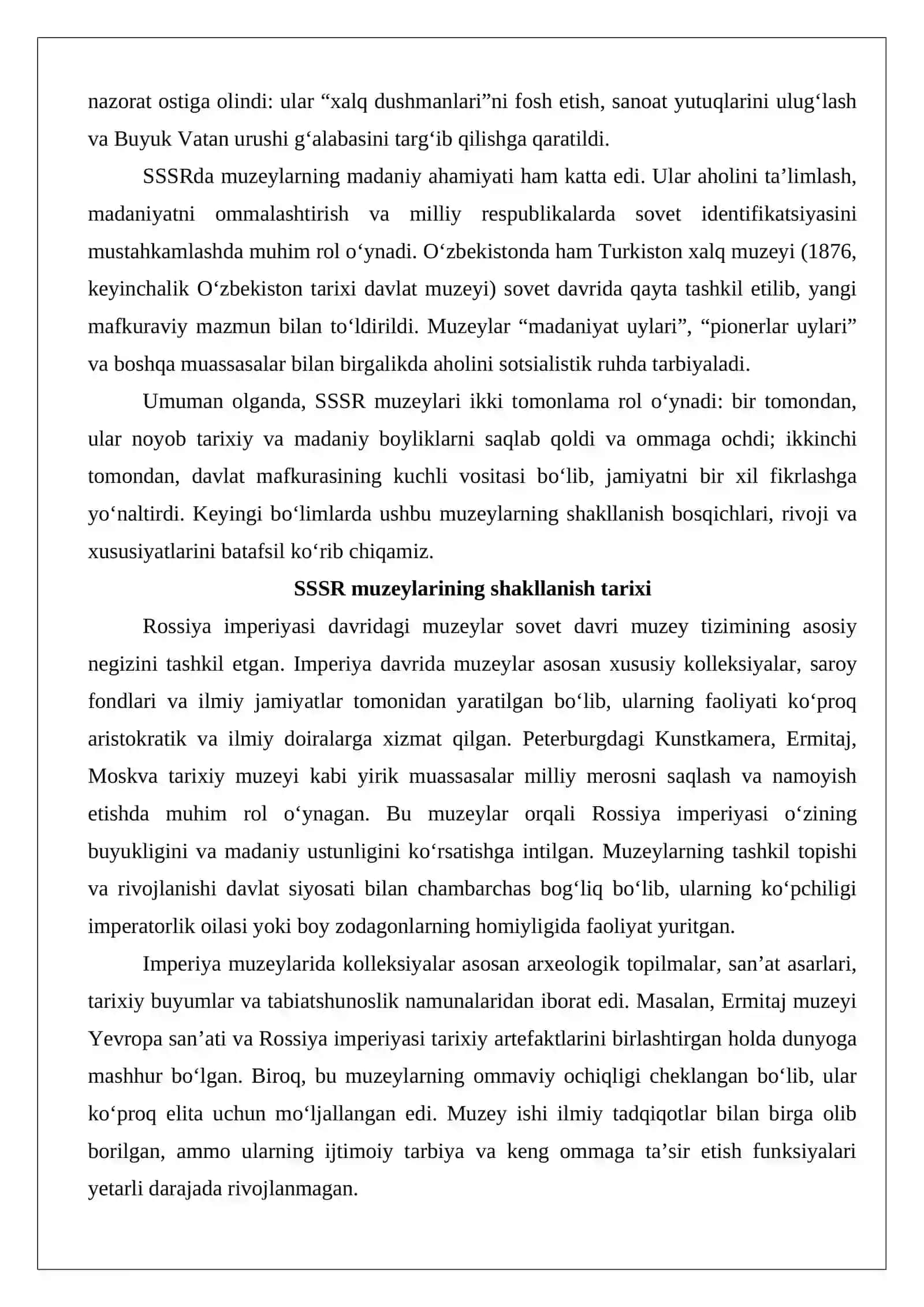 SSSR muzeylarining shakllanishi va taraqqiyoti 3
