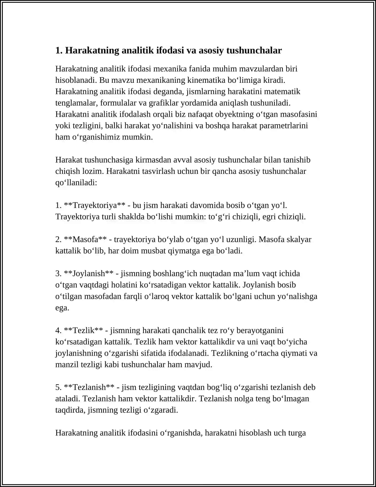 HARAKATNING ANALITIK IFODASI 3
