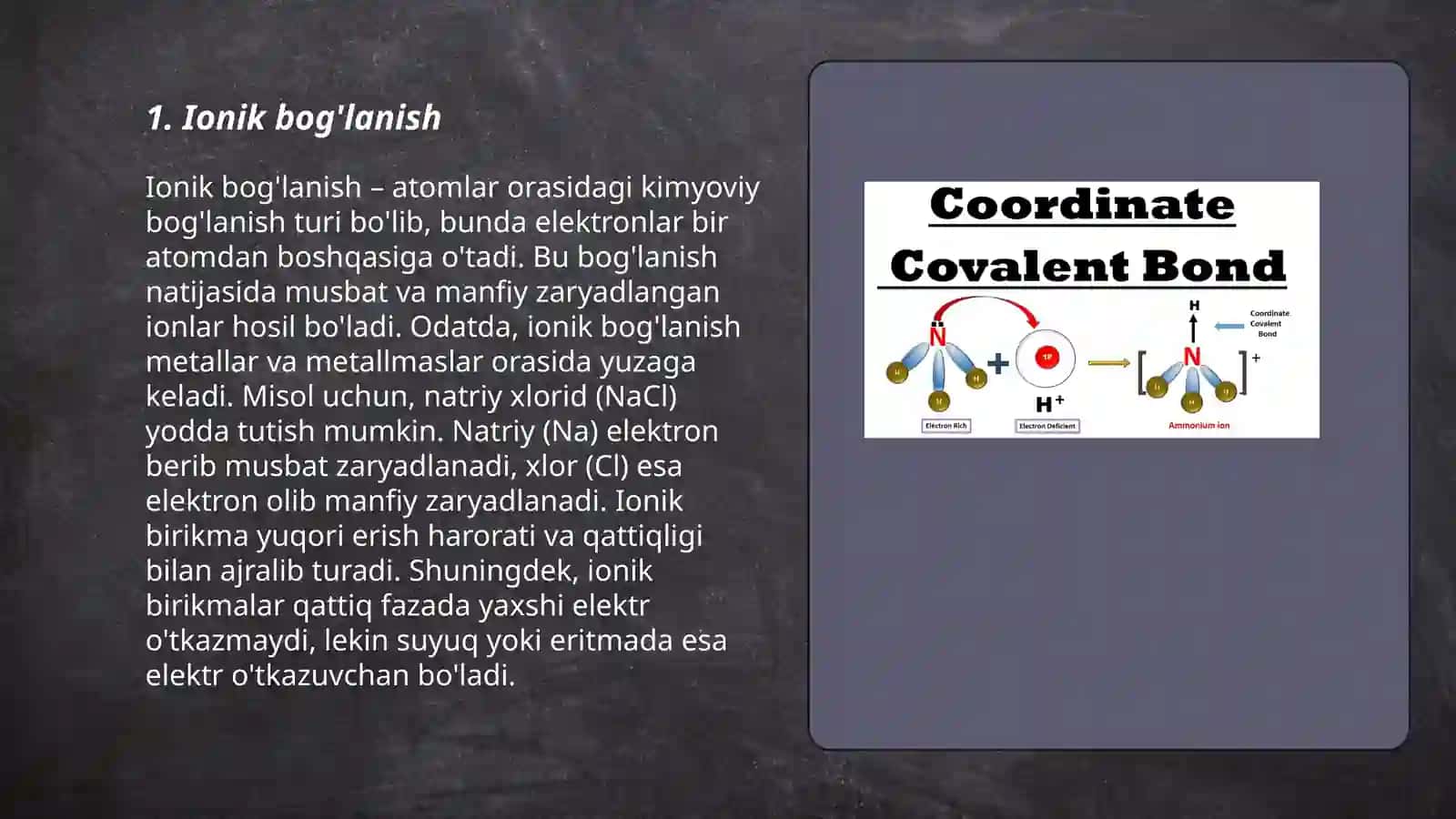 Kimyoviy bog'lanish tushunchasi 3