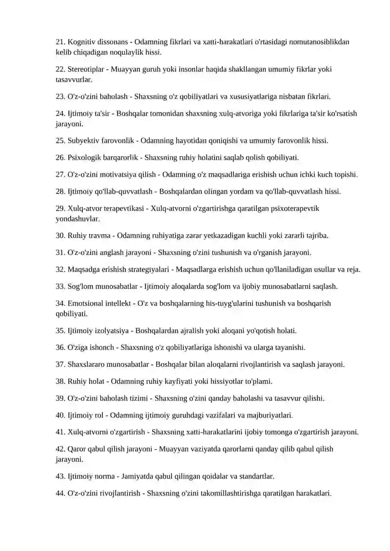 Shaxs Psixologiyasiga Doir Glossariy 3