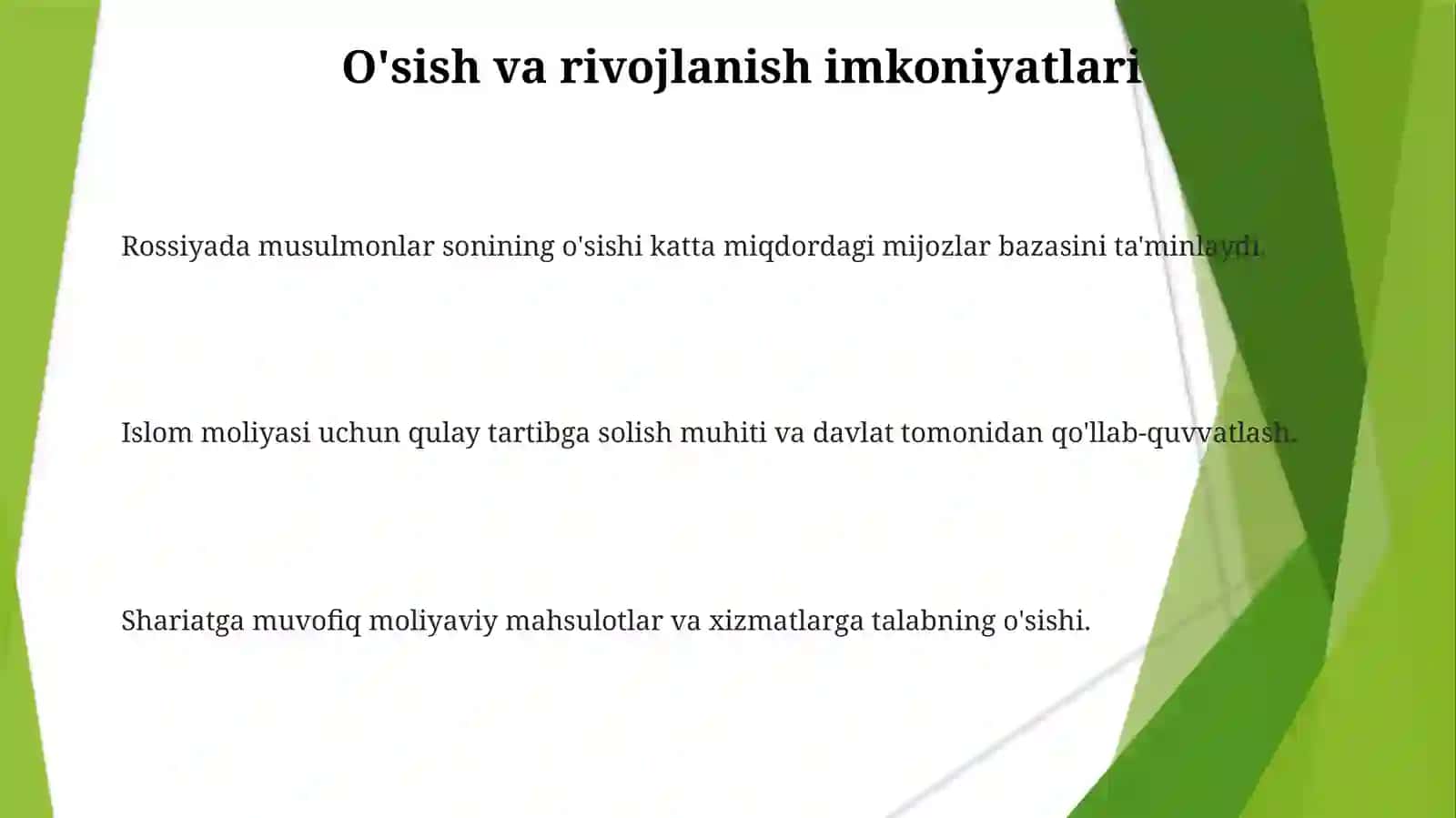 Islombankining rivojlanishi Rossiya 3