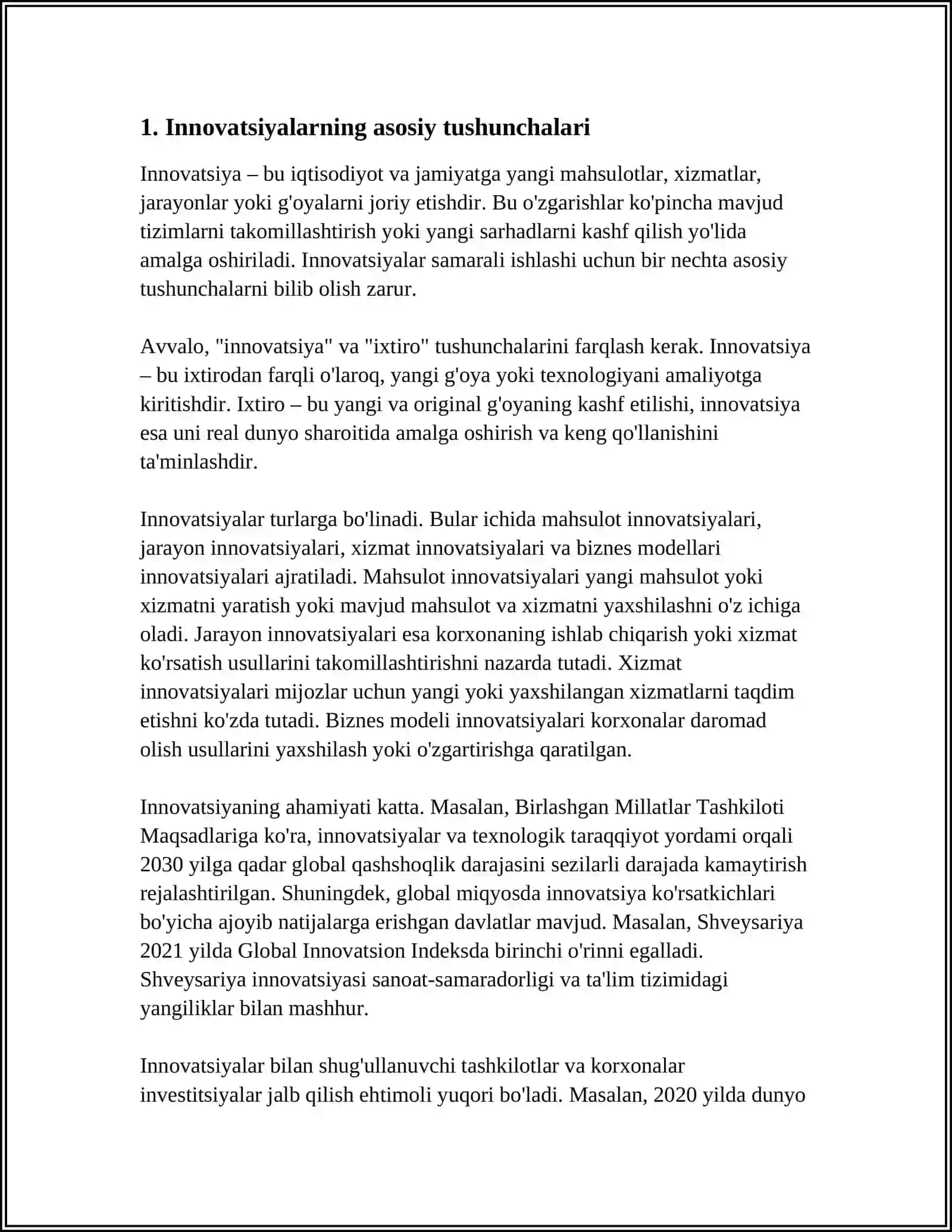 INNOVATSIYALARNING MOHIYATI VA HUSUSIYATI 3