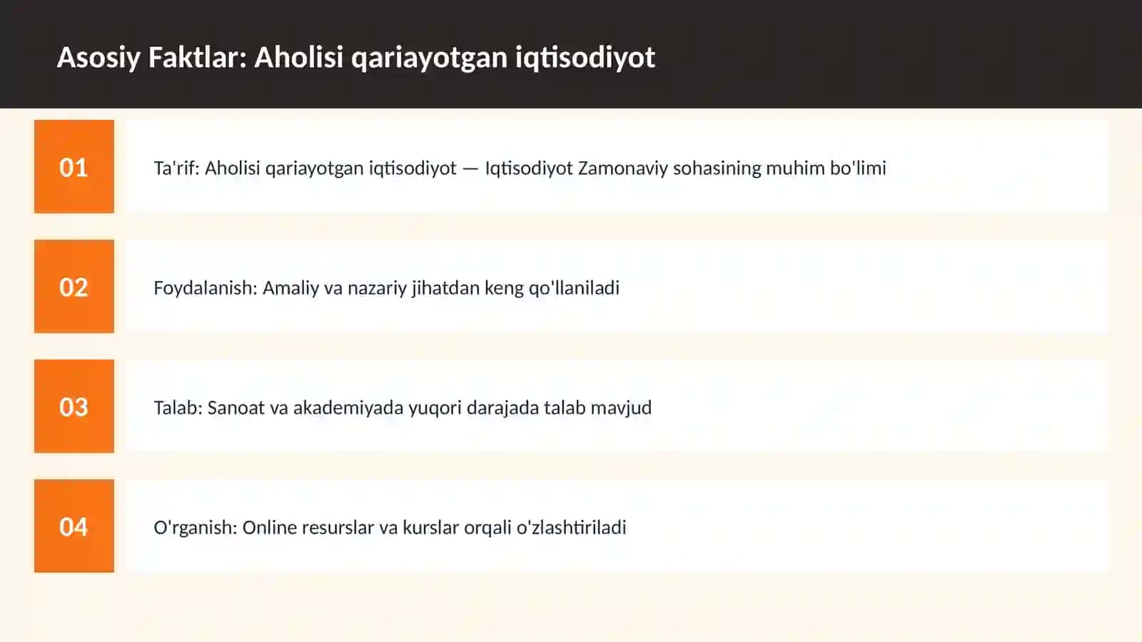 Aholisi qariayotgan iqtisodiyot 3