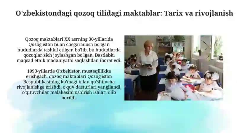 O'zbekiston dagi qozoq tilida o'qitiladigan maktablar 3