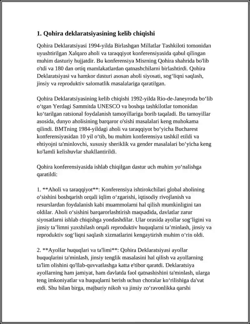 Qohira Deklaratsiyasi Tahliliy Maqolasi 3