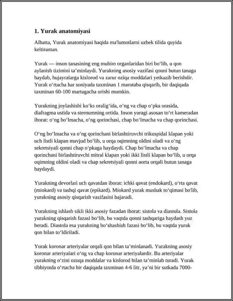 Yurak anatomiyasi 3