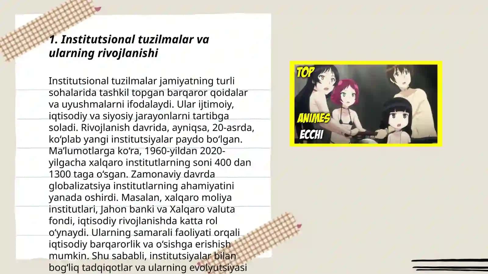 Institutsional tuzilmalar va ularning rivojlanishi 3