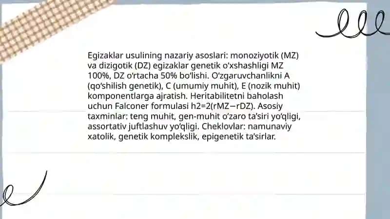 Antropogenetika usullari egizaklar usuli 3