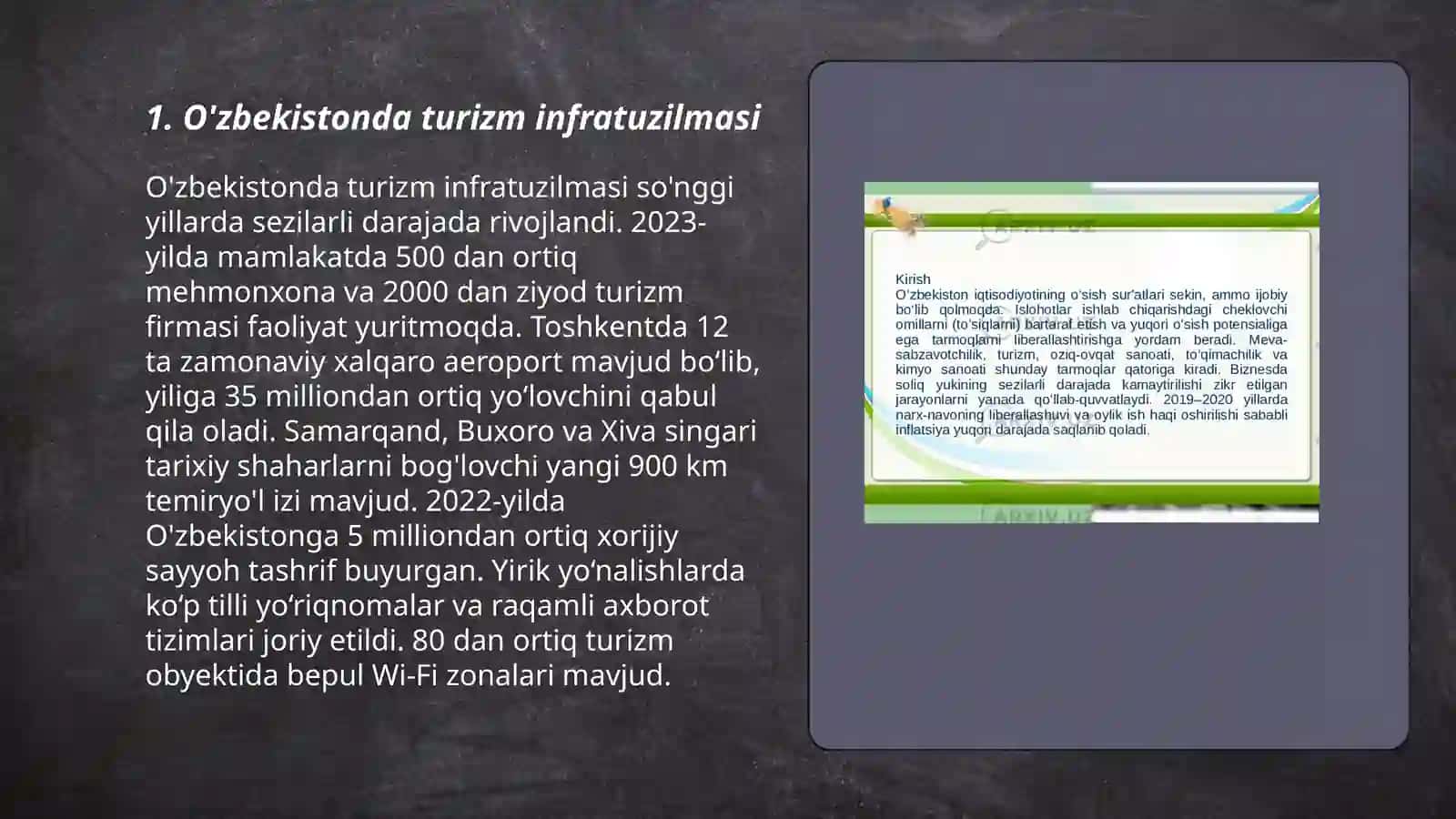 O'zbekistonda turizm istiqbollari 3