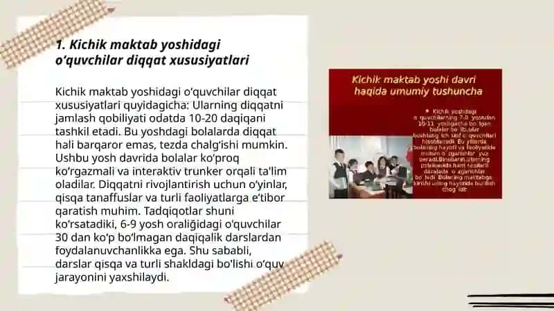 Kichik maktab yoshidagi oʻquvchilar psixikasi 3