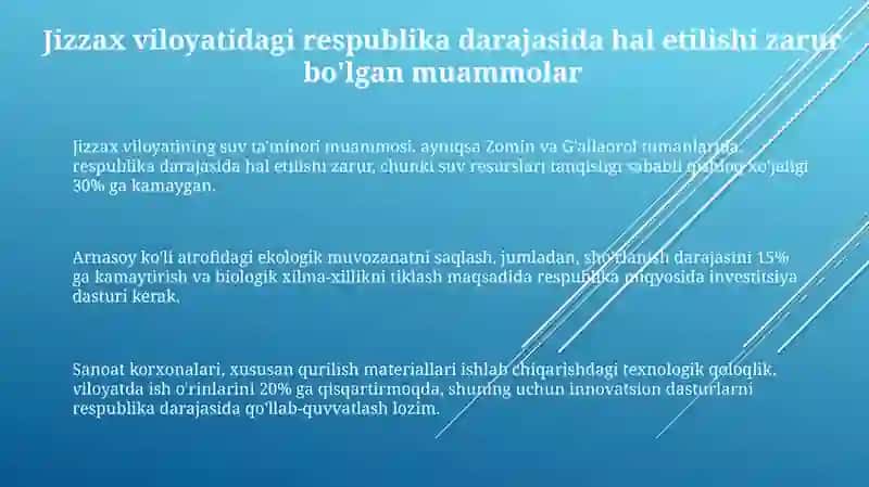 Jizzax viloyati suv muammosi 3