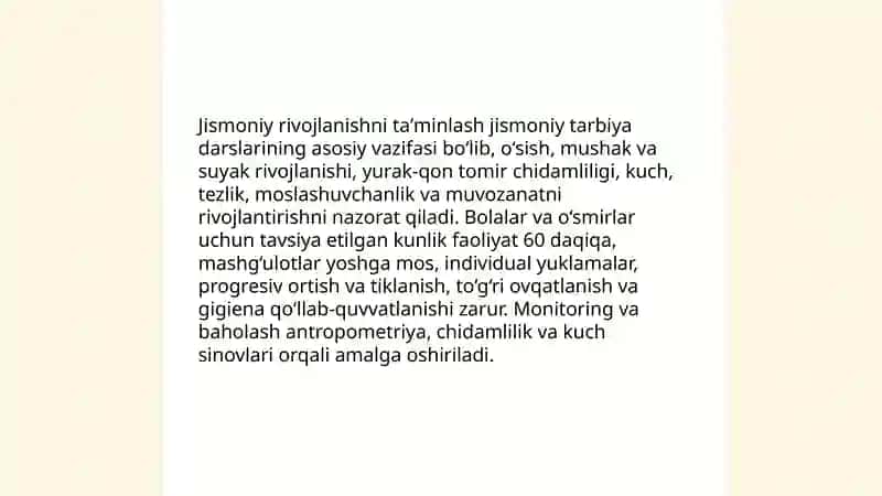 Jismoniy tarbiya darslarining vazifalari 3