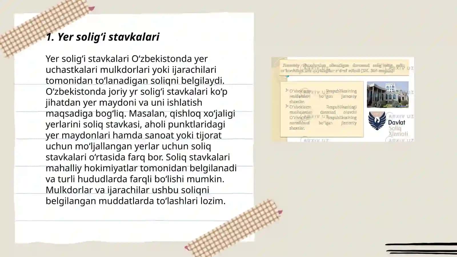 Yer soligʻi stavkalari 3