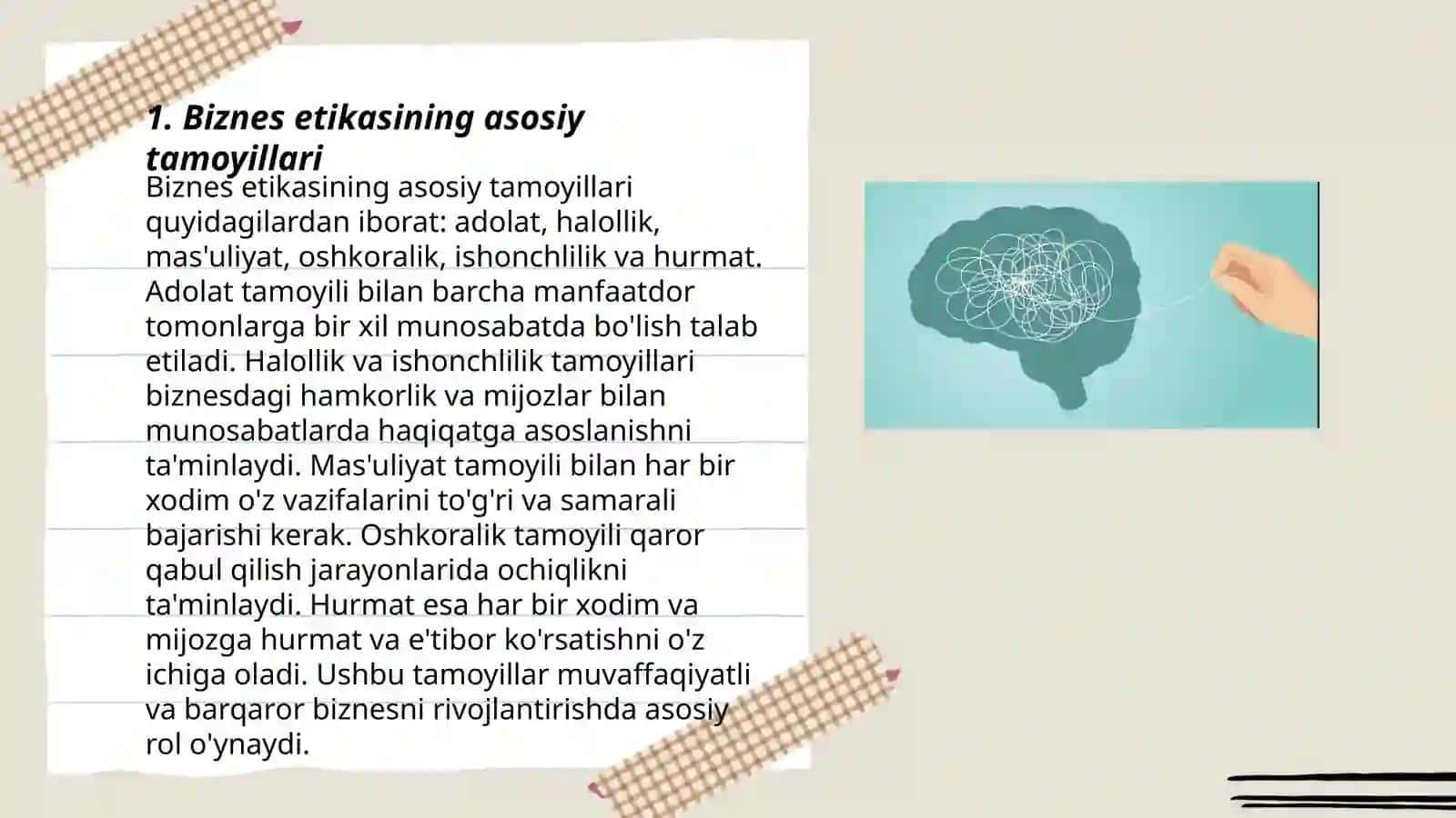 Biznes etikasining asosiy tamoyillari 3