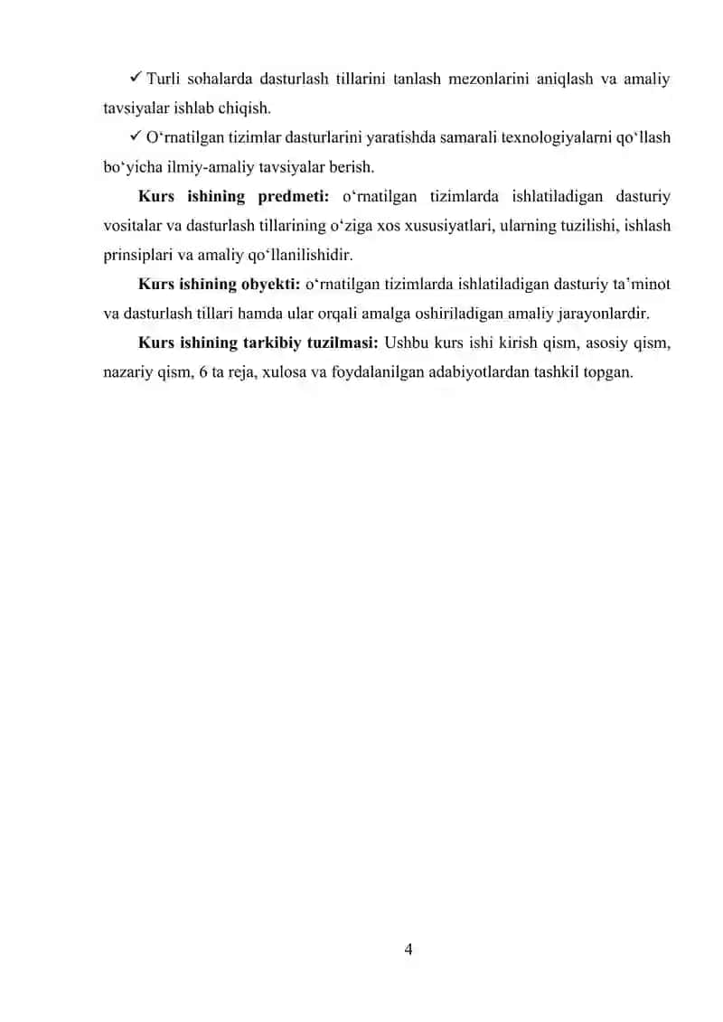 O‘RNATILGAN DASTURIY VOSITALAR VA DASTURLASH TILLARI SHARHI 3