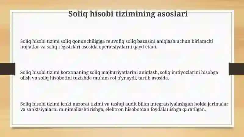 Soliq hisobi tizimi va hisob siyosati 3