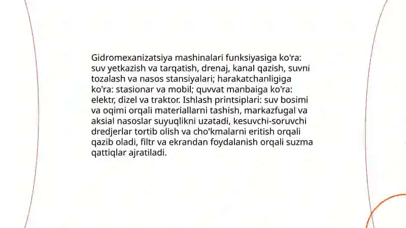 Gidromexanizatsiya mashinalari va uskunalari 3