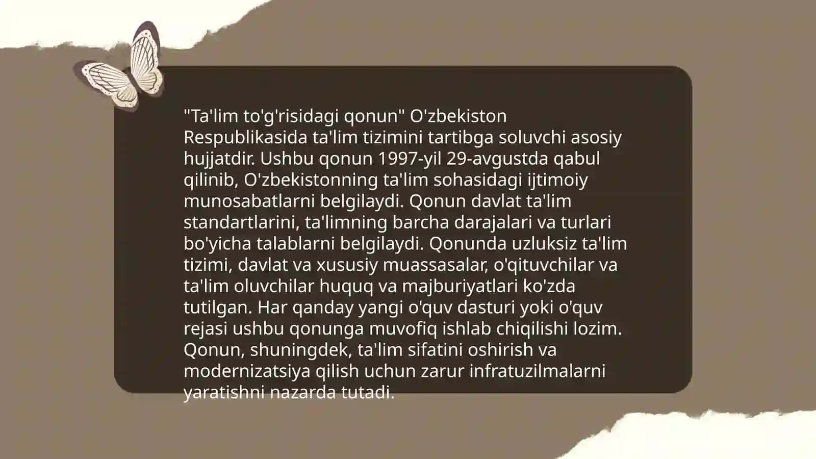 Tarbiya fanini mazmunini belgilovchi meʼyoriy hujjatlar 3
