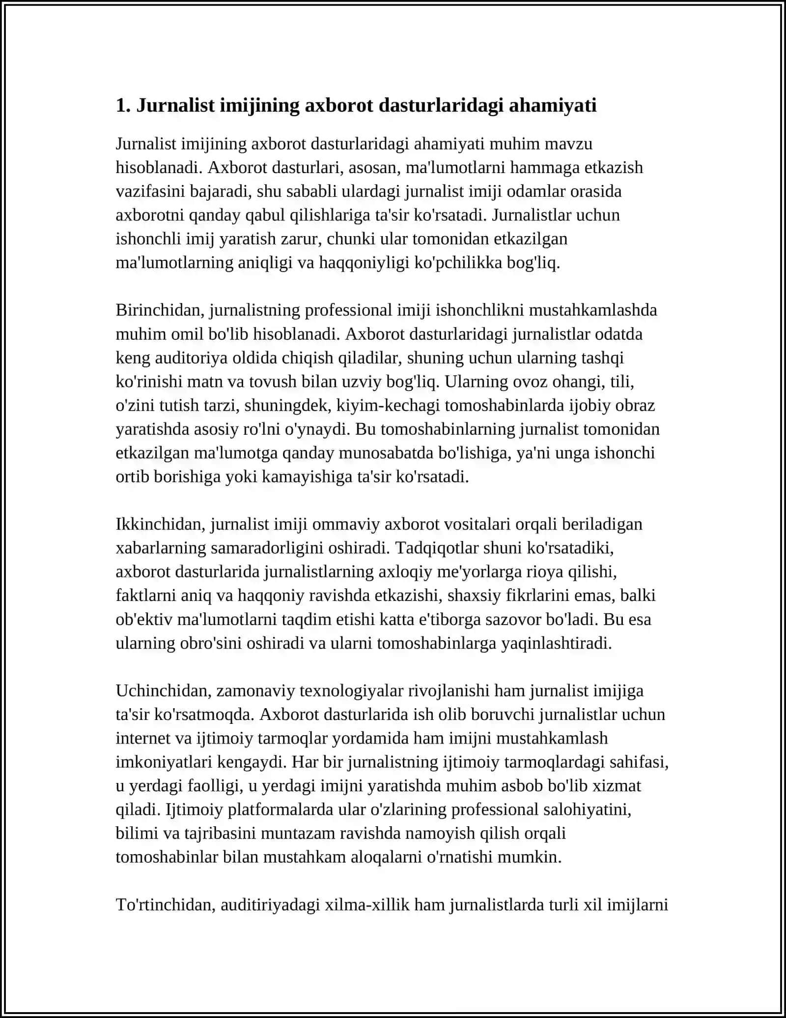 INFORMATSION DASTURLARDA JURNALIST IMIJINING O'RNI 3