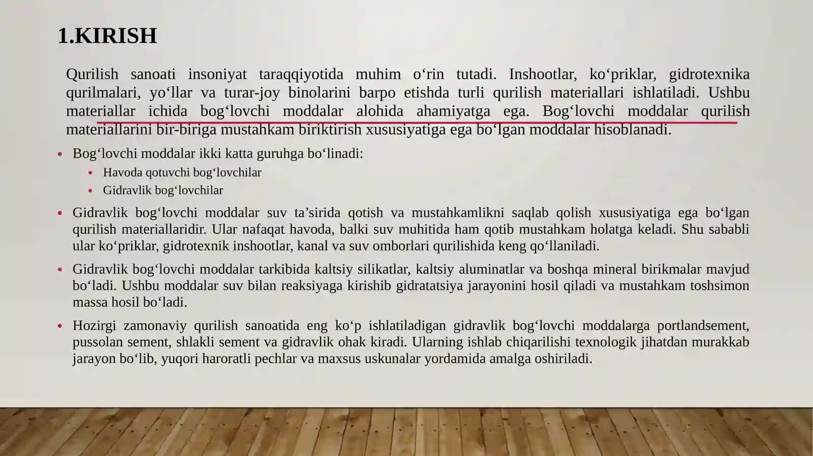 Gidravlik bog’lovchi maddalar 3
