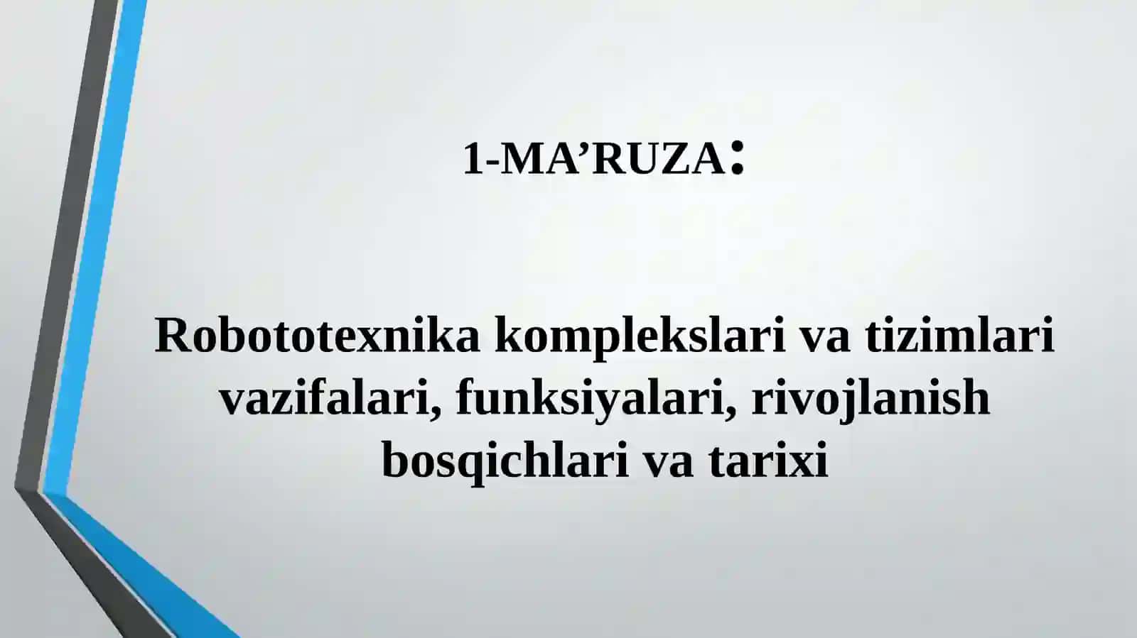 ROBOTOTEXNIKA KOMPLEKSLARI VA TIZIMLARI 3