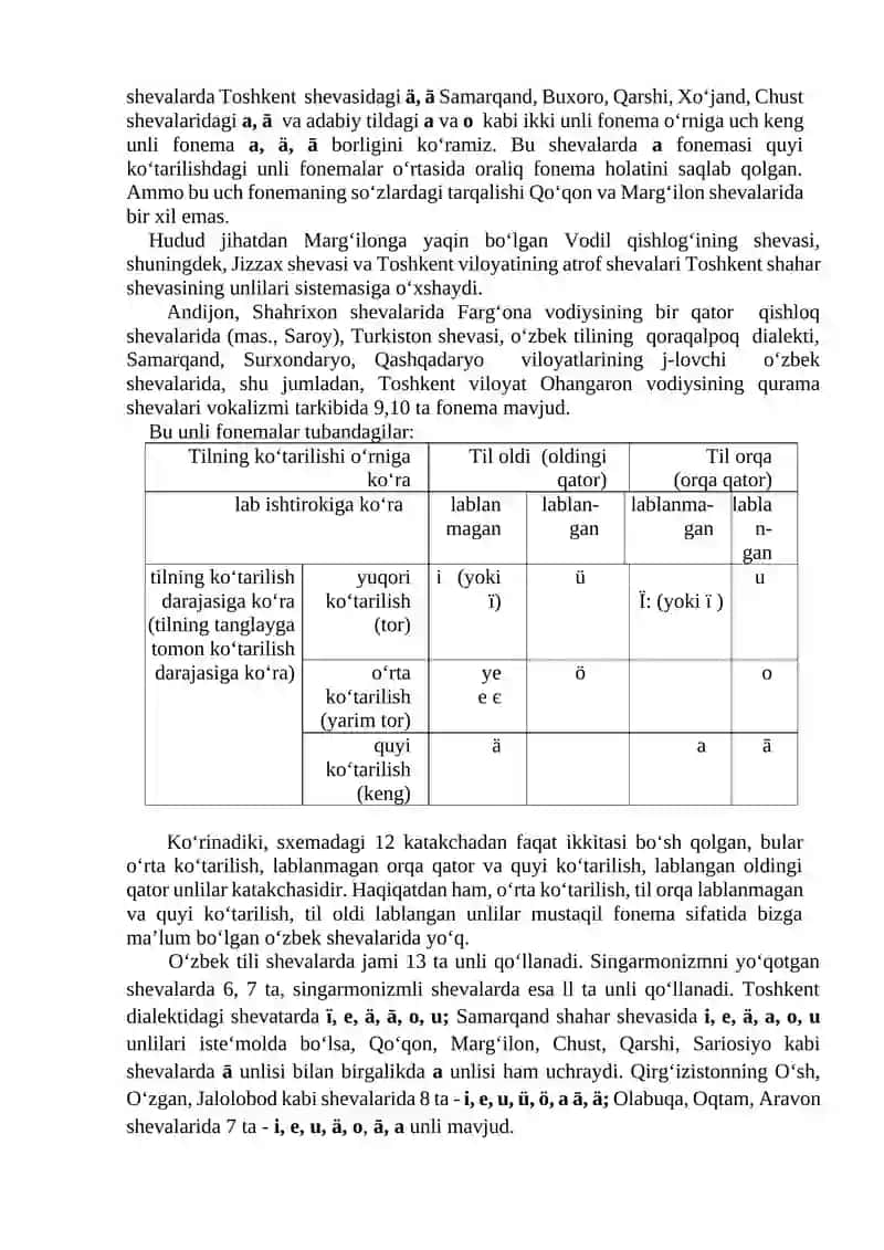 Oʻzbek Shevalarining Fonetik Xususiyat 3