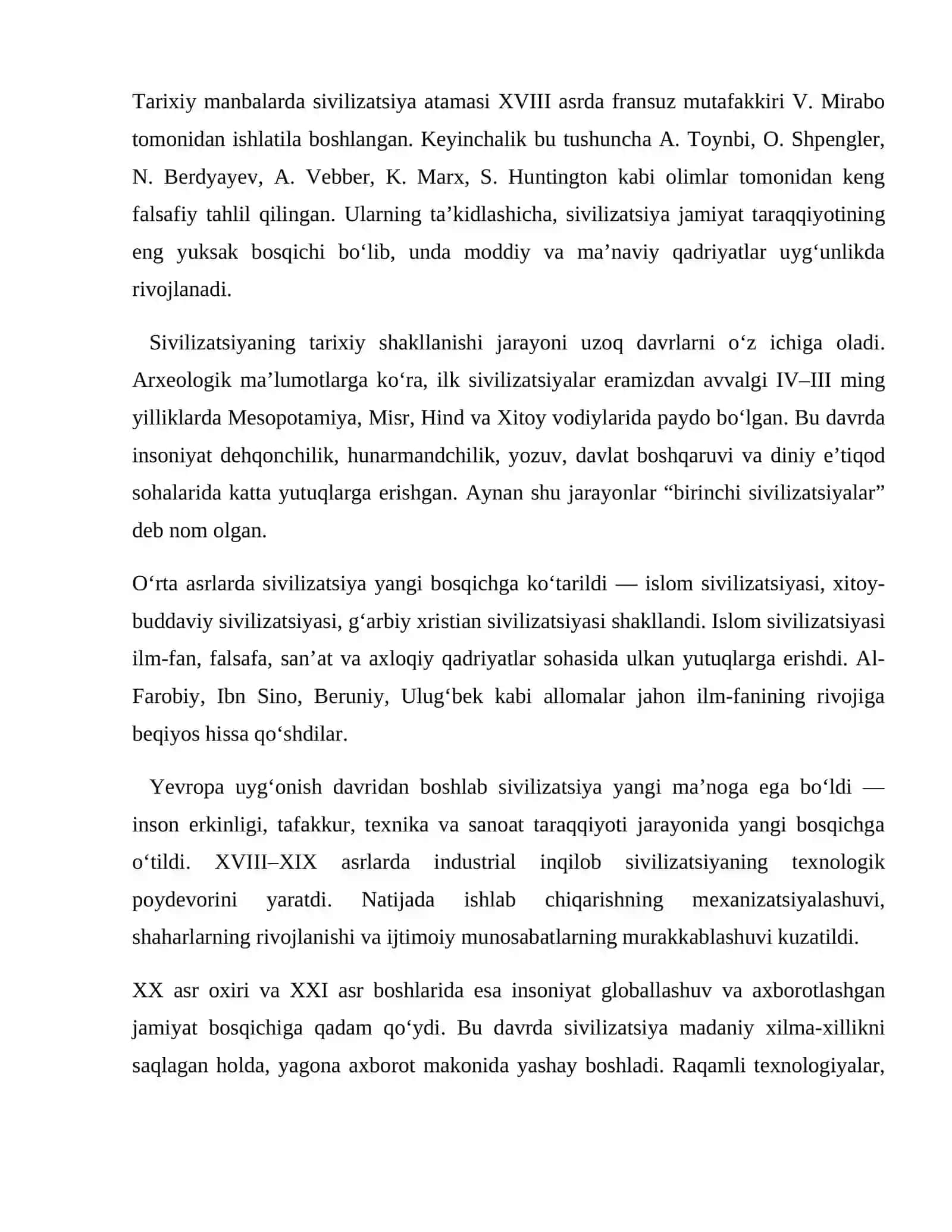 Jahon sivilizatsiyasi va mustaqil rivojlanish falsafasi 3