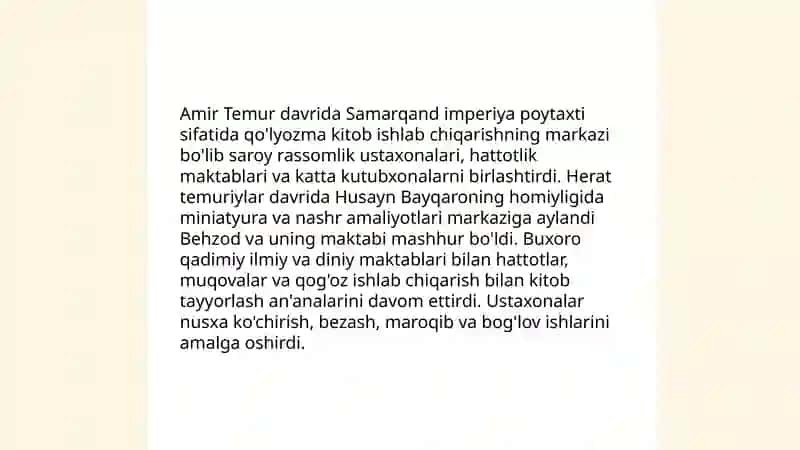 Amir Temur va temuriylar davrida kitob san'ati 3