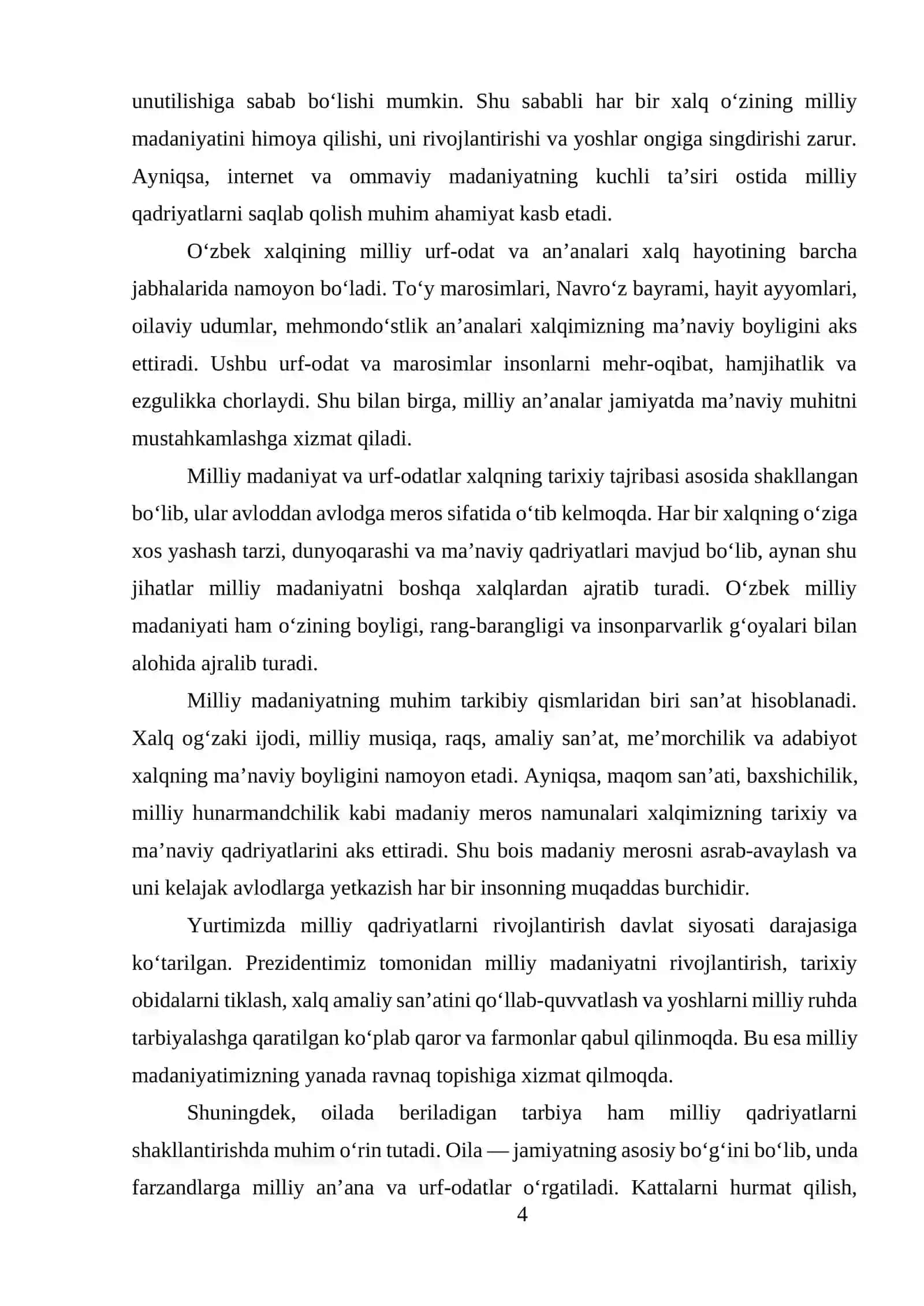 MILLIY MADANIYAT. AN’ANA VA URF-ODATLAR 3