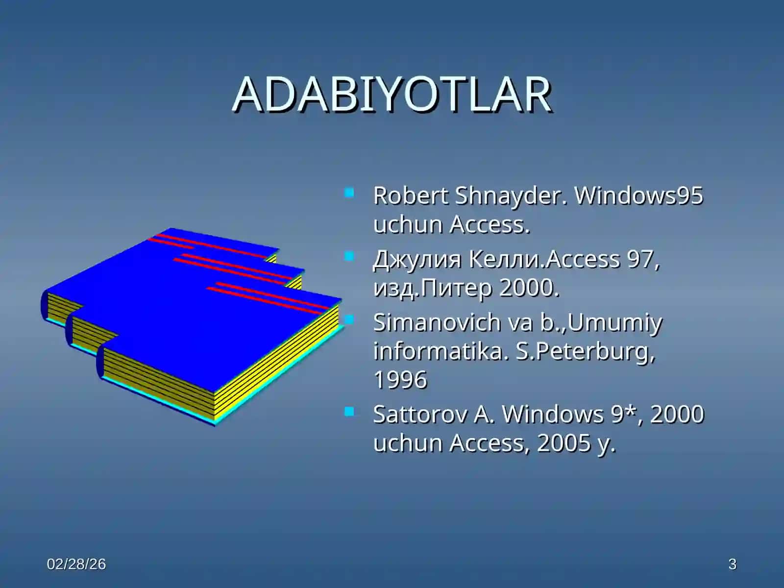 Ma’lumotlar bazasini boshqarish sistemasi-ACCESS 3