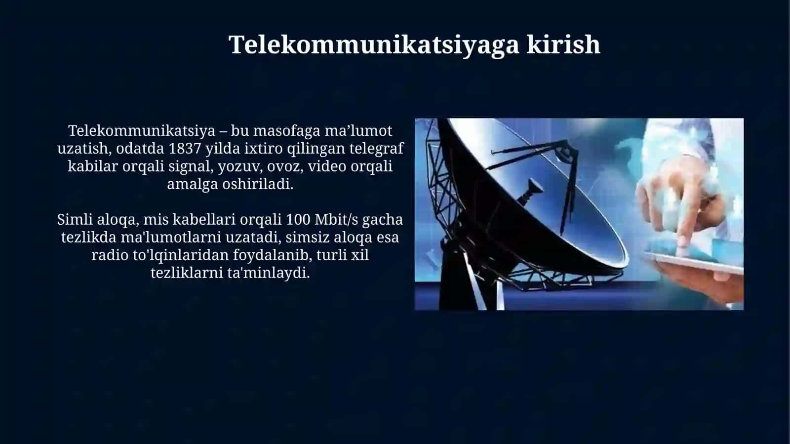 Telekommunikatsiya va simsiz aloqavositalari 3