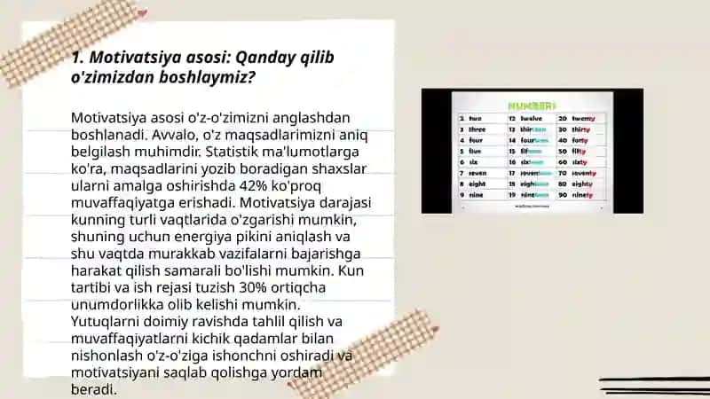 Motivatsiya asosi: O'zimizdan boshlaymiz 3