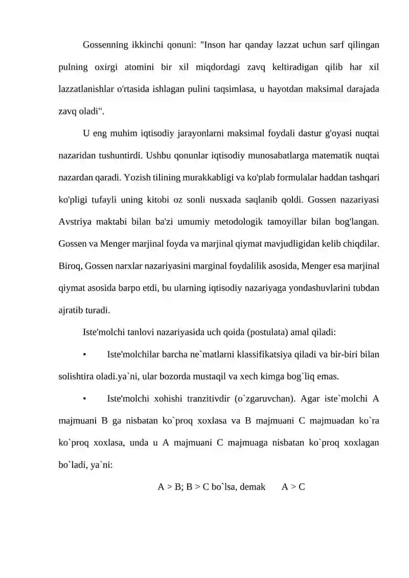 ISTE’MOLCHILAR TANLOVI NAZARIYASI 3
