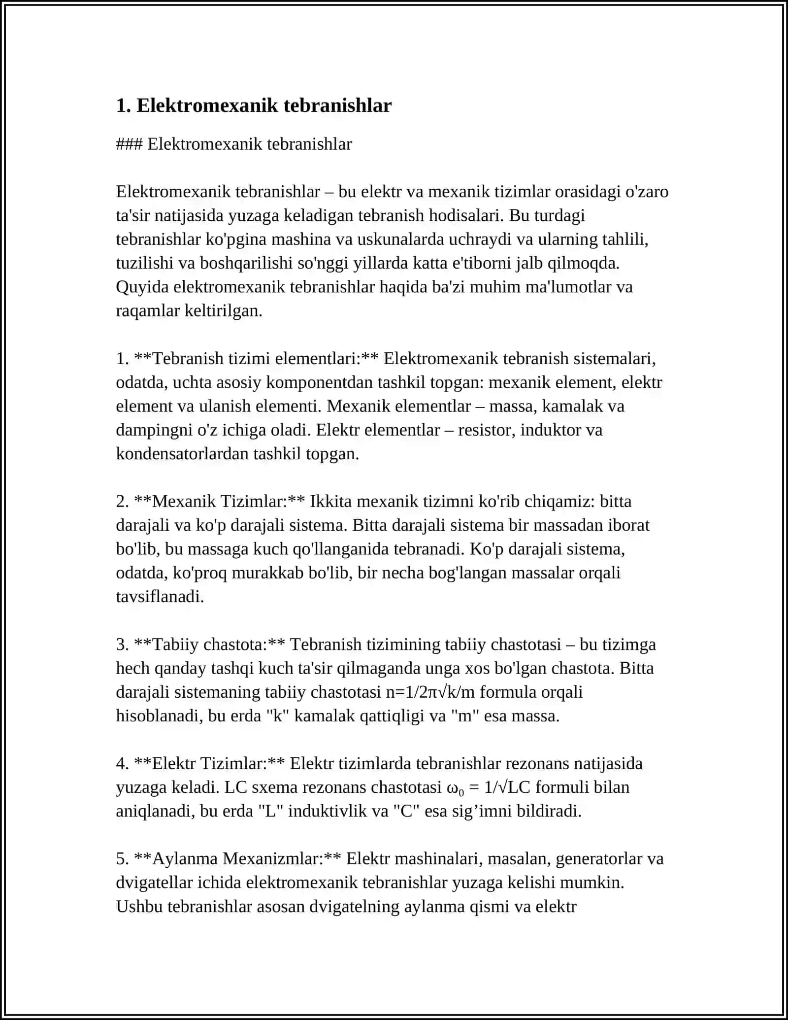 Elektromexanik tebranishlar 3