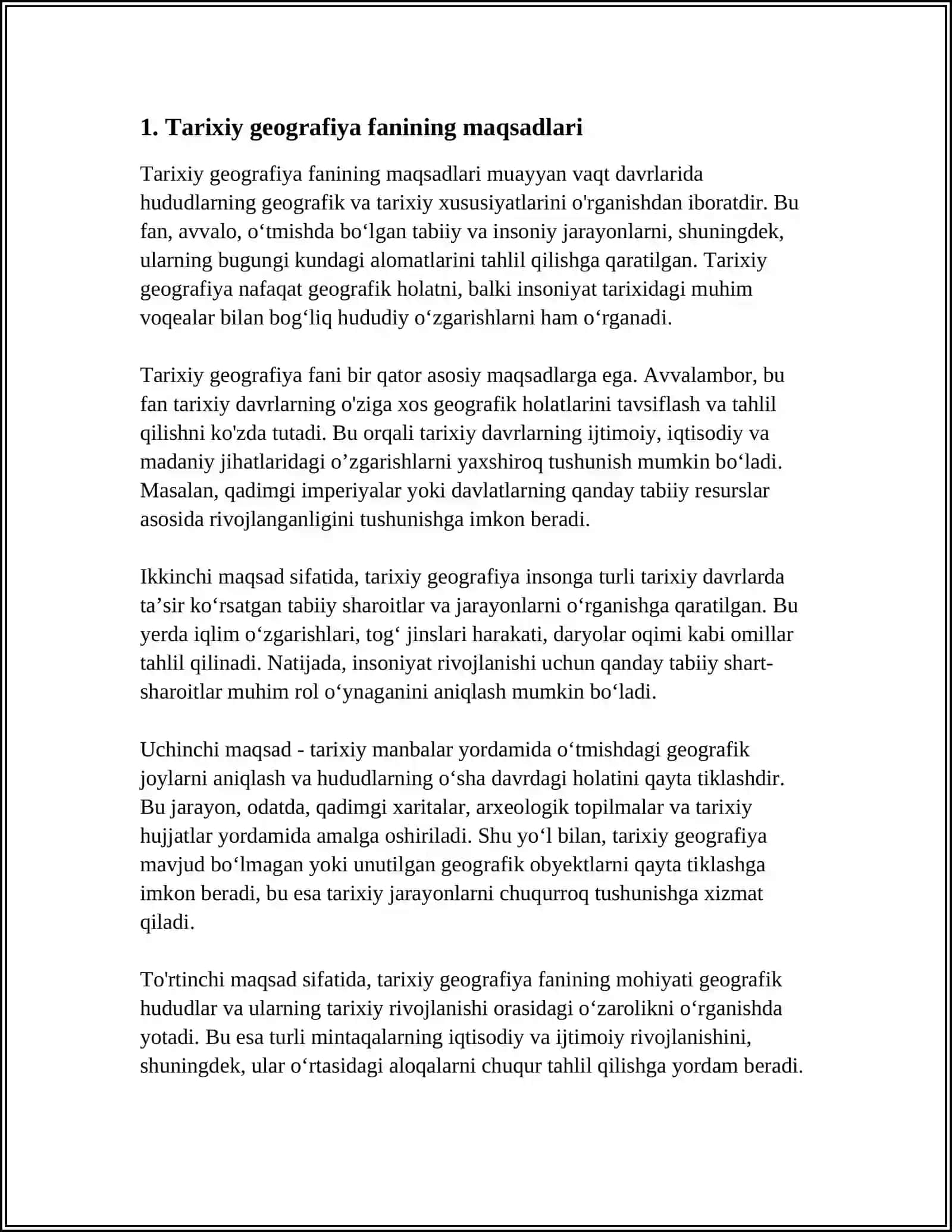 TARIXIY GEOGRAFIYA FANINING MAQSAD VA VAZIFALARI 3