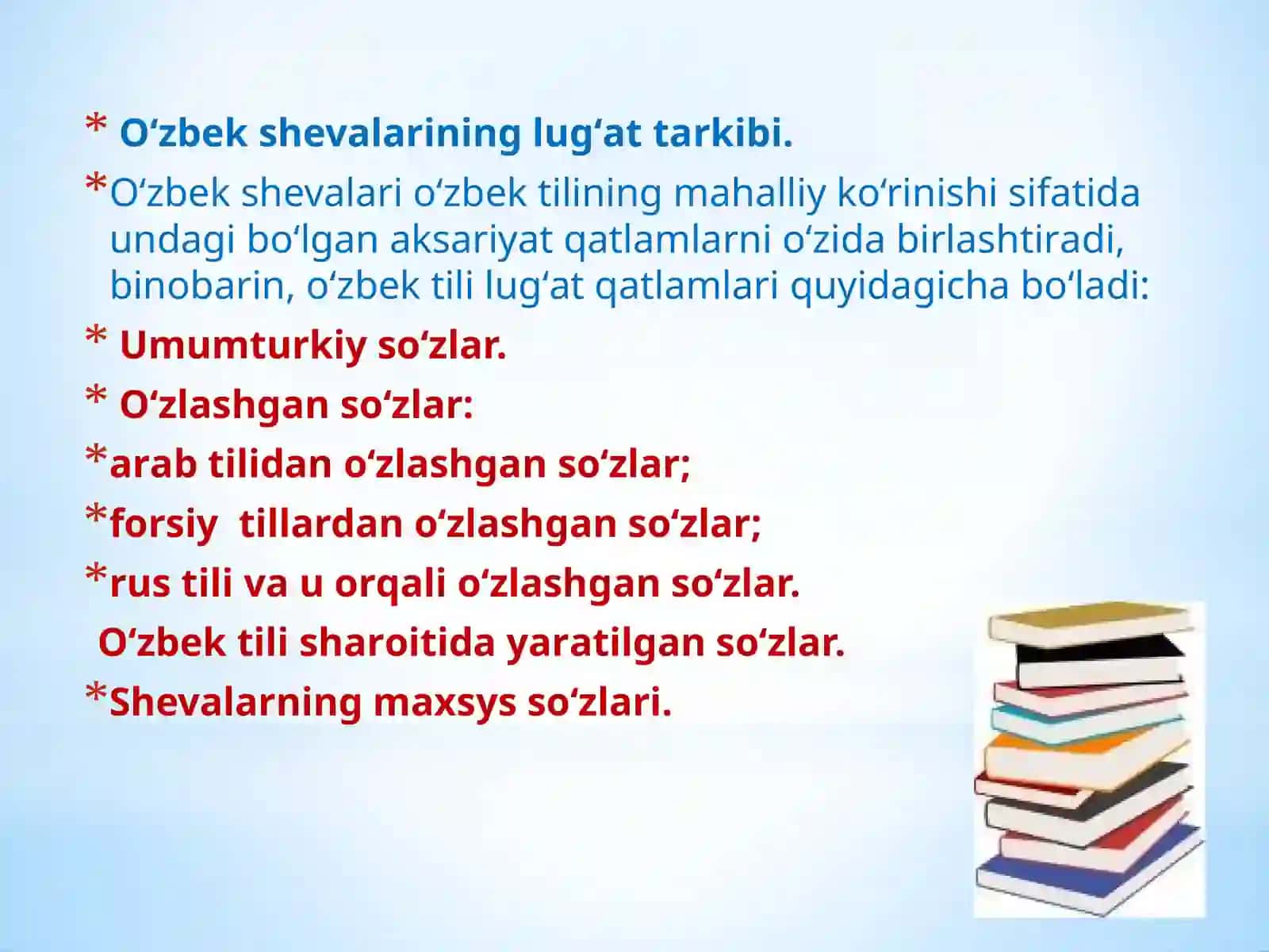 O`ZBEKSHEVALARI LEKSIKASI 3