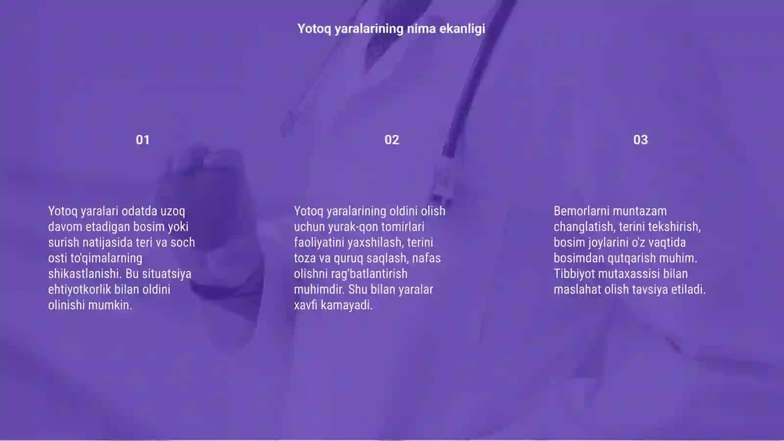 Yotoq yaralari va ularni oldini olish haqida maʼlumot 3
