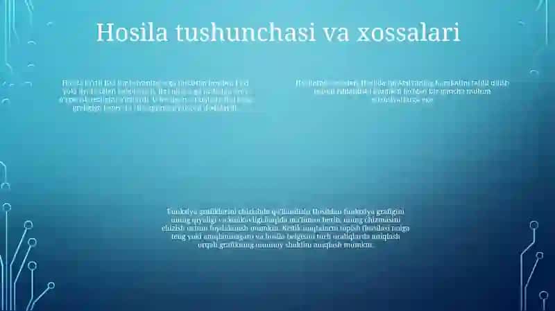Hosilaning Funksiya Grafigini Chizishda Qo’Llanilishi 3